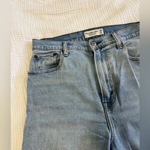 Abercrombie & Fitch Women's Curve Love Slim Straight Ultra High Rise Jeans